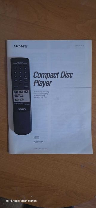 CD Sony CDP-990 Cu Telecomanda+Manual utilizare