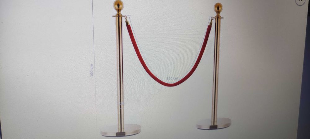 Комплект ВИП преграда, 3 части, неръждаема стомана, златиста