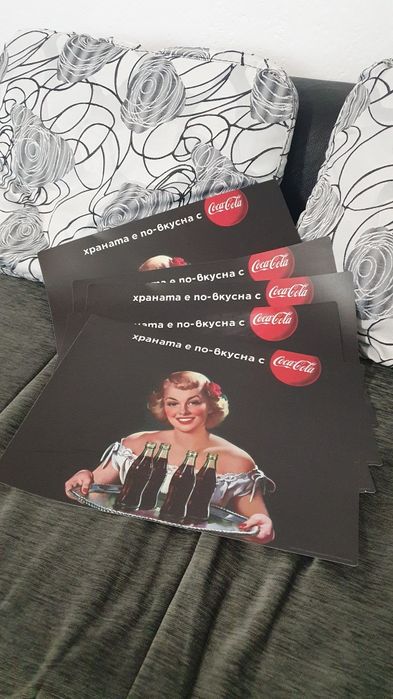 Ретро колекционерски подложки за хранене Coca-Cola – 5 бр.