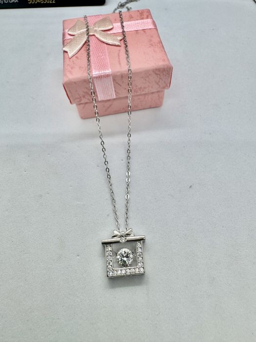Сребърно колие с мойсанит (Диамант) 0.5 карата