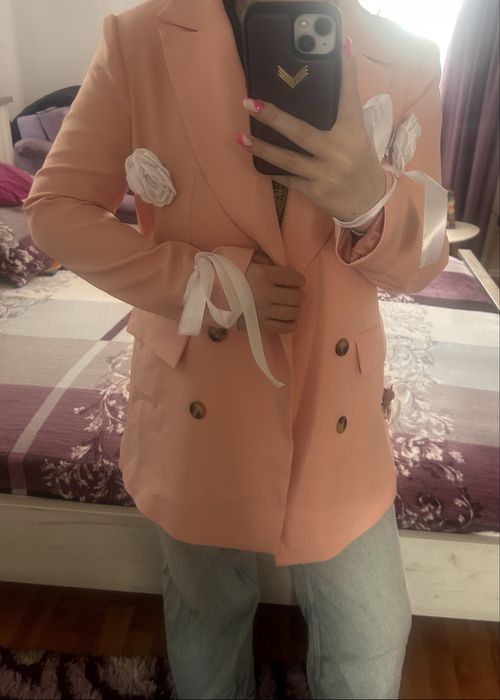 Sacou oversize, culoarea portocaliu