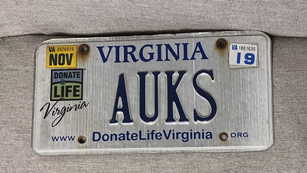 Set 2 numere originale SUA Virginia AUKS Donate Life 2019