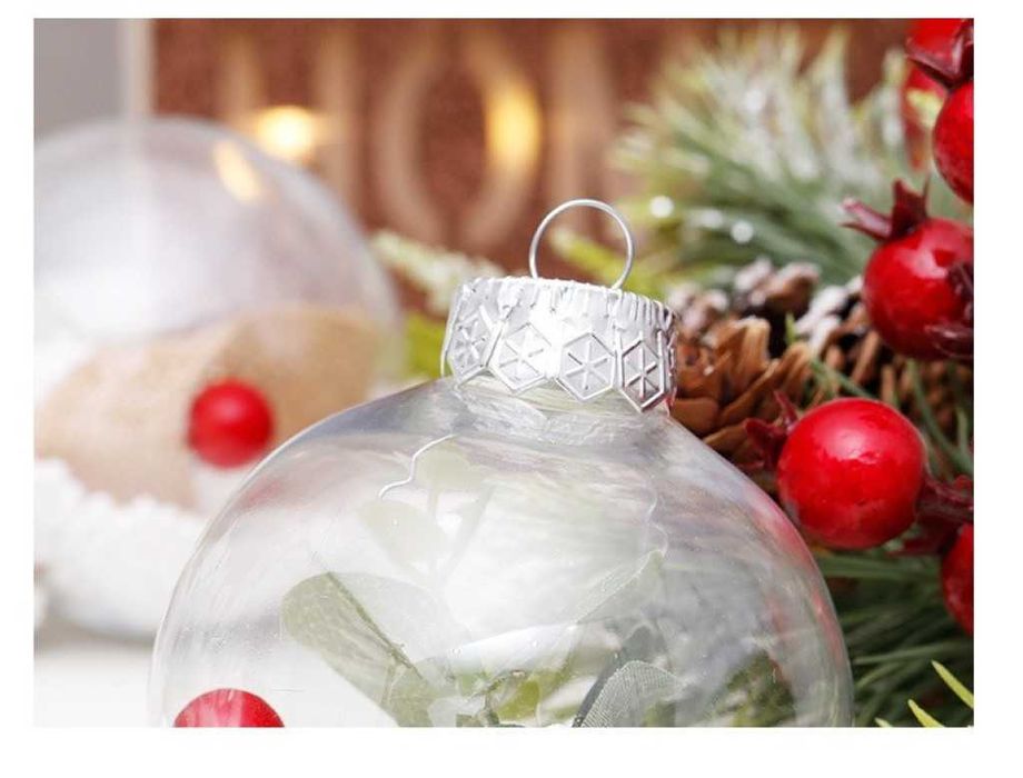 Комплект прозрачни коледни топки за украса, 16 броя в комплект