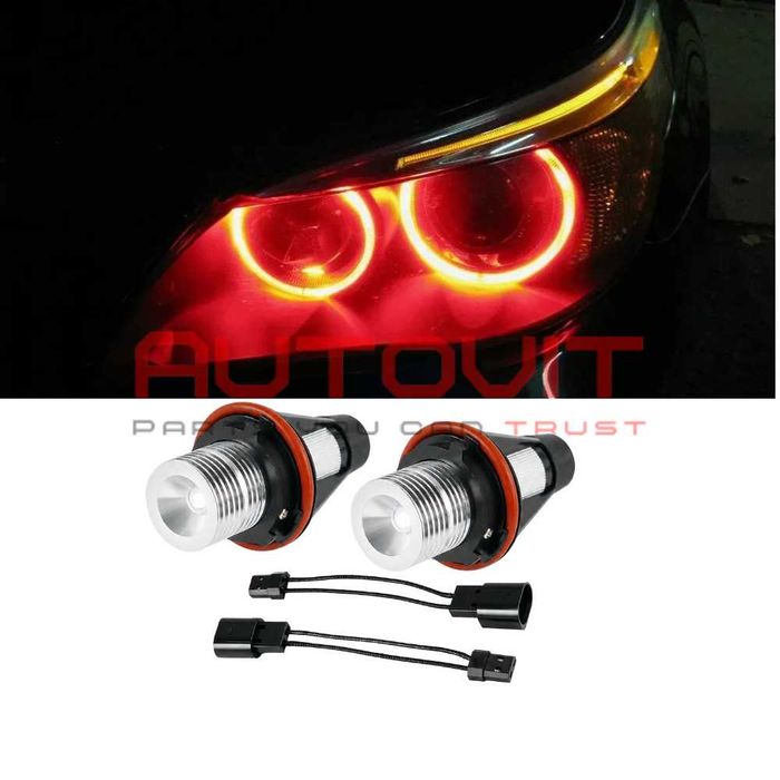 LED крушки Angel Eyes червена светлина за BMW - Canbus, бмв, ангелски очи, канбуси