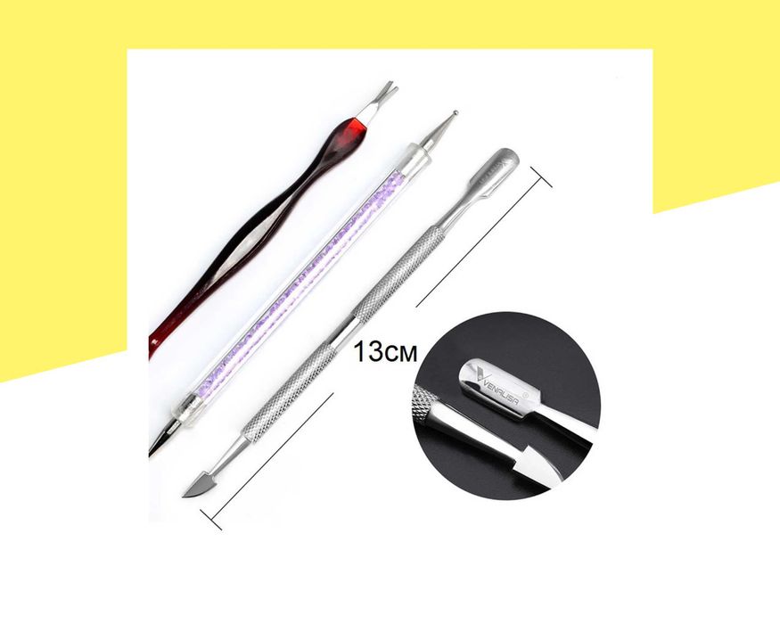 Комплект инструменти за маникюр(10 броя) + кожен калъф VENALISA