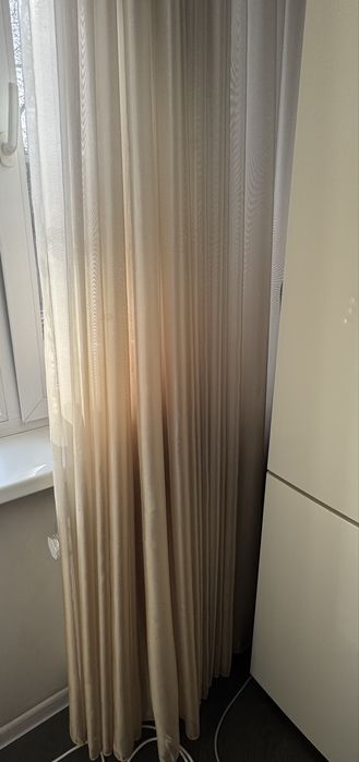 Тюль бело-золотистая