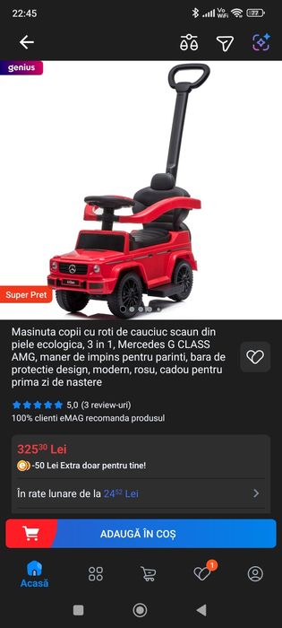 Mașinuță pentru copii tip Mercedes