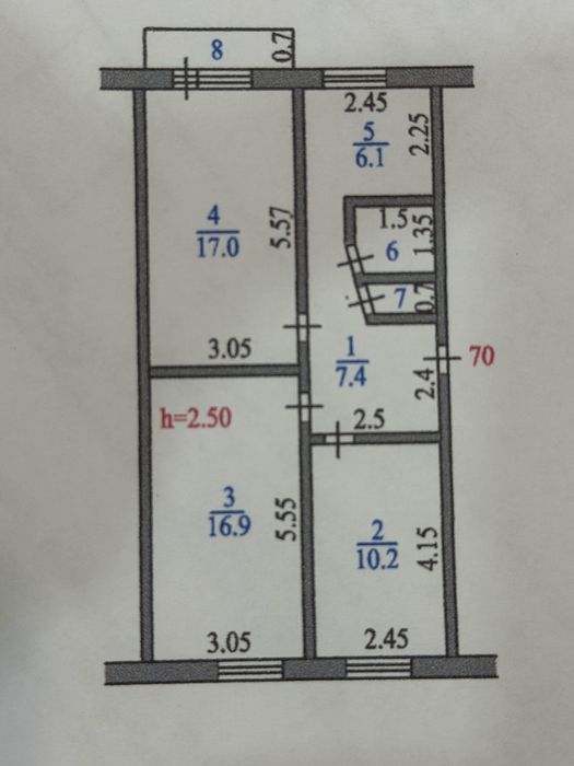 3 комнатная квартира