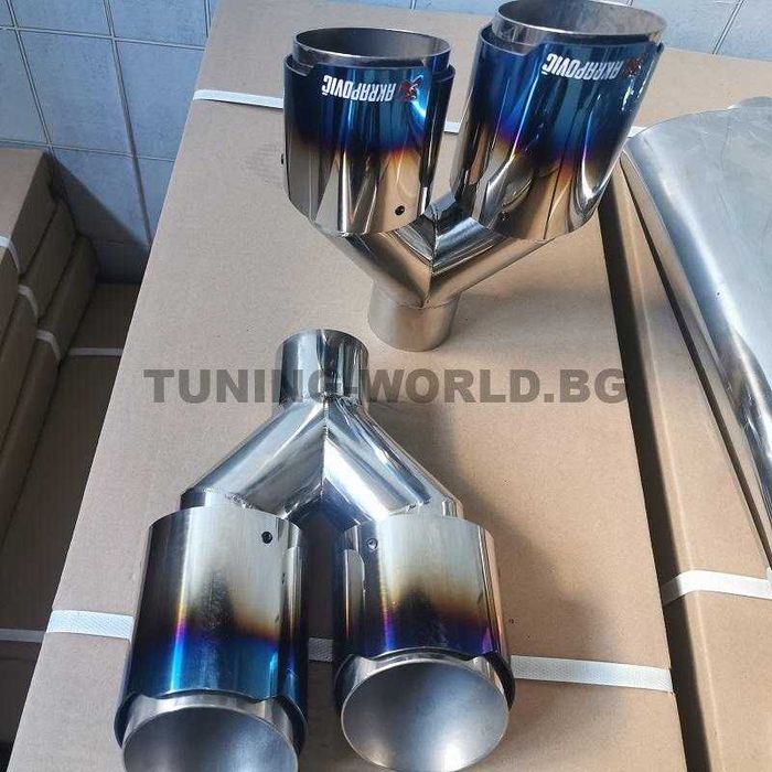 2x89mm Титаниев Двоен накрайник Akrapovic гънре генерация акрапович