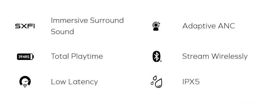 Creative Zen Air Sxfi, Слушалки, SXFI Technology, до 39ч,Bluetooth 5.3