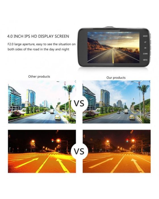 Лукс FullHD Видеорегистратор с камера за паркиране парктроник видео
