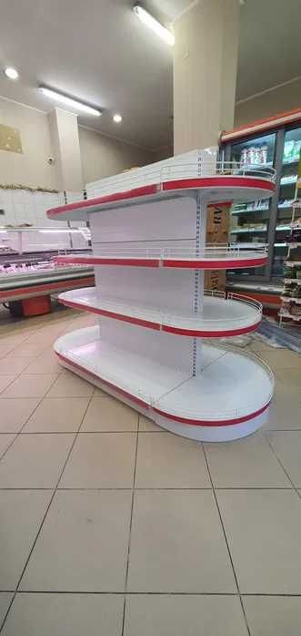 Заоблени рафтове за островен стелаж - гондола.