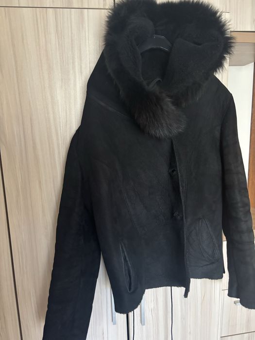 Зимни палта, якета и Кожух с качулка естествена кожа с естествен косъм