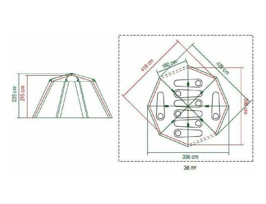 Cort mare Camping cu dublu material