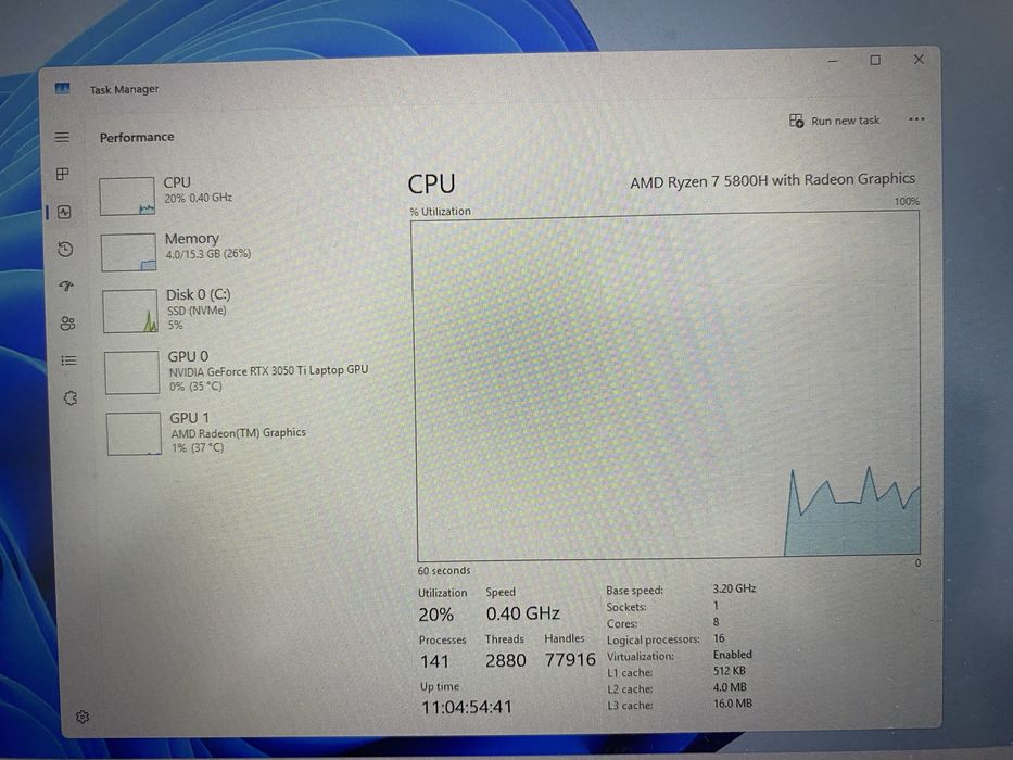 Laptop HP Victus 15 Ryzen 7 5800H RTX 3050Ti 16GB 1TB SSD