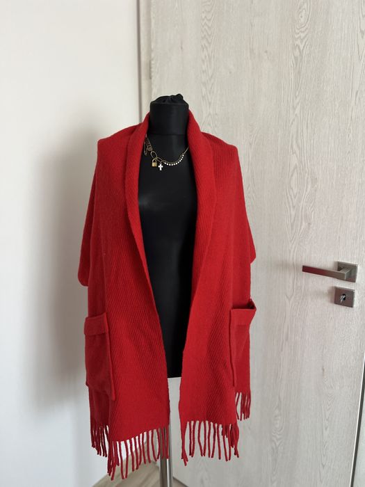 Fular/ Poncho din 100% lana naturala