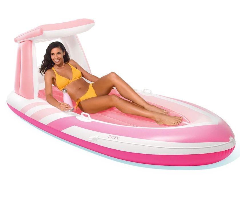 INTEX - Надуваем дюшек със сенник лодка, 244 х 119 х 97 см