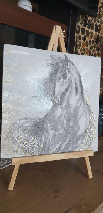 Tablou unic cu mini șevalet inclus