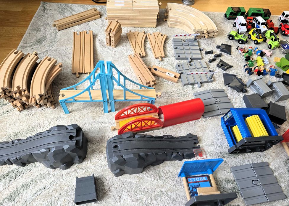 Set Trenuleț Lemn (IKEA & Lidl) + Parcare + Trenuri Electrice