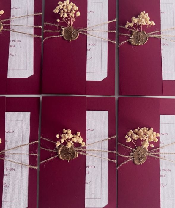 Изработка на сватбени покани, бутониери, сватбени подаръци