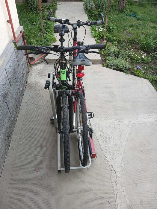 Suport 2 biciclete pe cârlig EUFAB Bike Two (Germania) - Aluminiu, Instalație Nouă