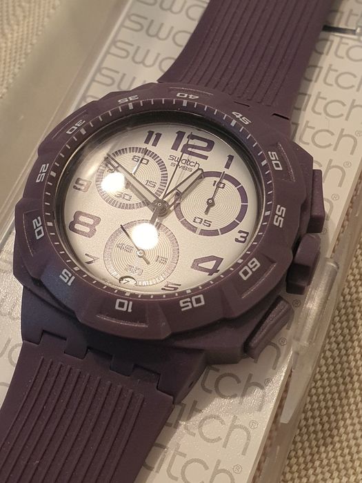 Swatch NOU 43 mm unisex ( mov- lila )