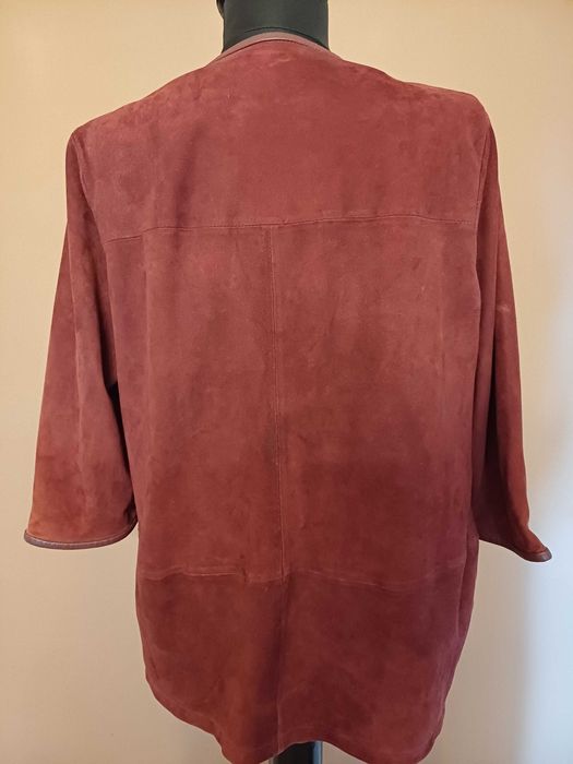 Jaketa piele intoarsa Mango