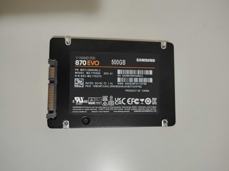 SSD Samsung 870 EVO 500GB SATA III 2.5" – Sănătate 97% (Ca nou)