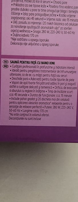 Sauna pentru fata cu Nano Ioni produs NOU