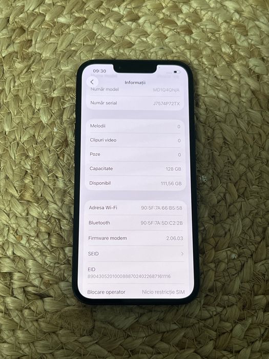 iPhone 16e 128GB Black – 100% baterie – 46 cicluri – Ca nou
