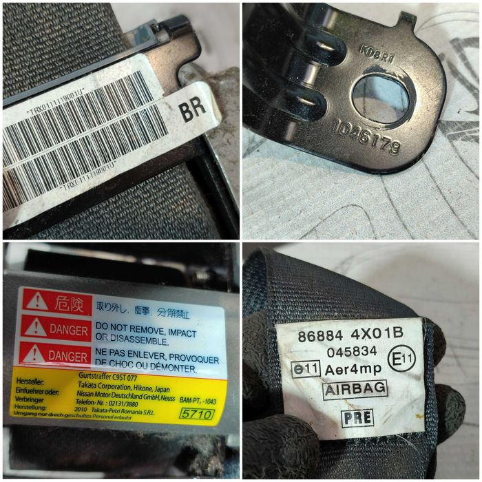 Centură de siguranță față dreapta Nissan Pathfinder R51 2005-2015 2011 2.5 dCi Cod OEM: 868844X01B, 1046179 (5G3)