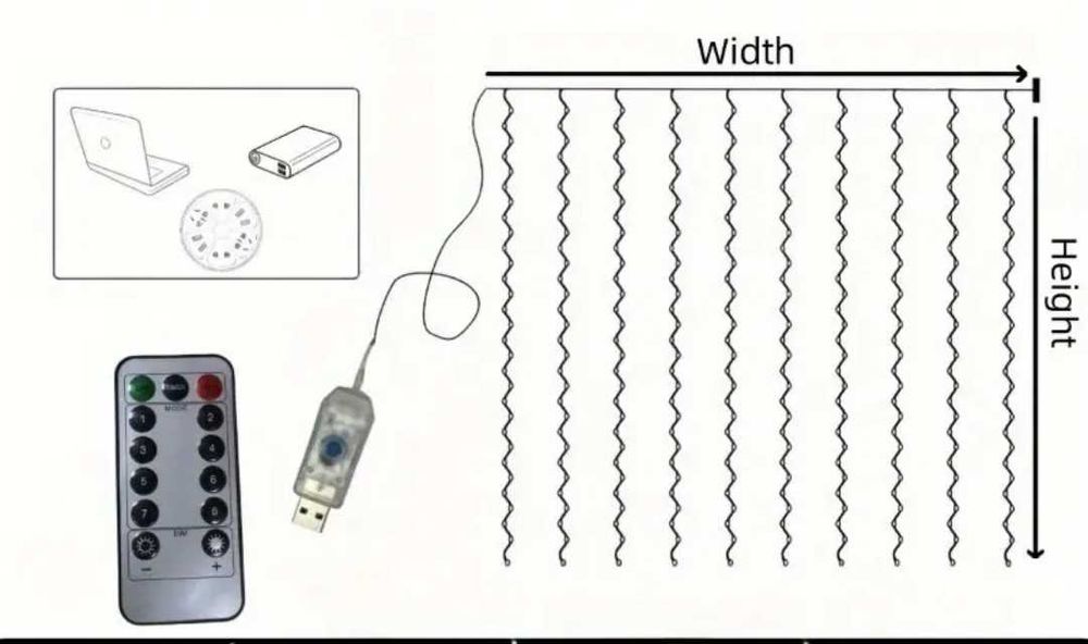 Новая, в упаковке, шторная гирлянда