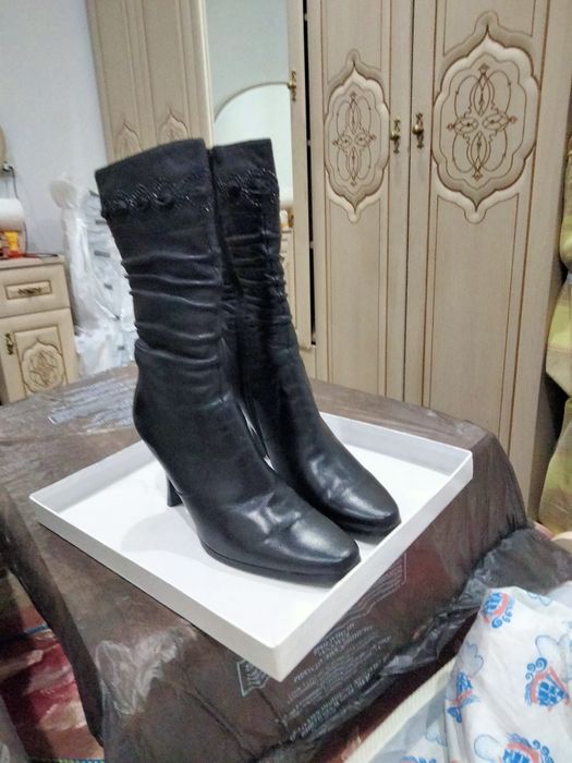 Сапоги женские кожаные