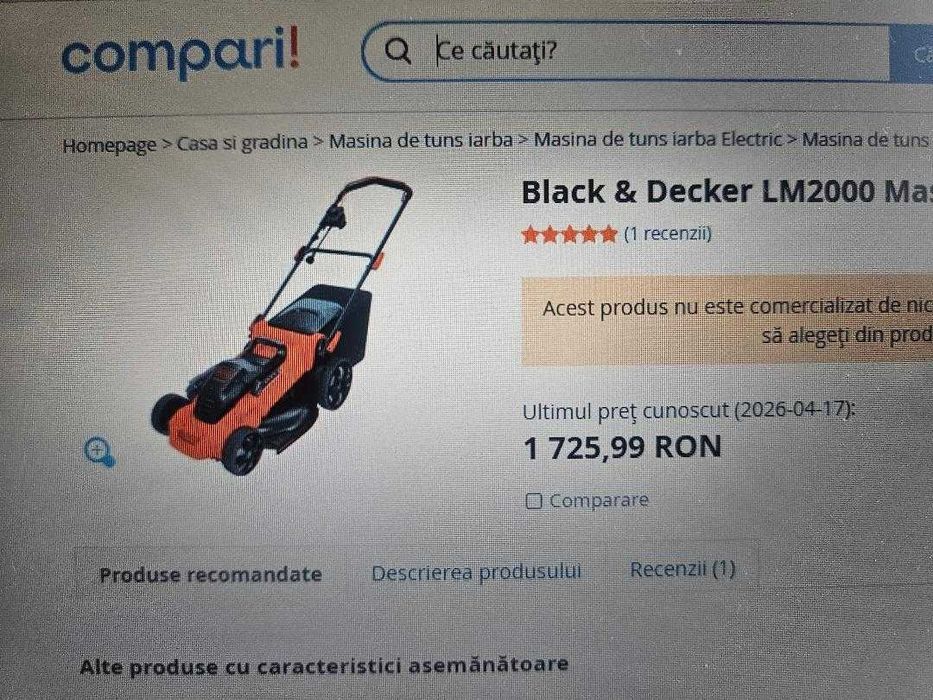 Masina electrica de tuns iarba Black Decker