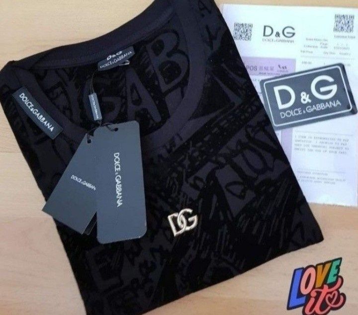 Tricouri DG dama,logo metalic auriu, insertii catifea