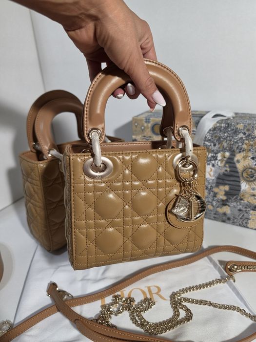 Дамска чанта Christian Dior Mini Lady Dior Limited Caramel
