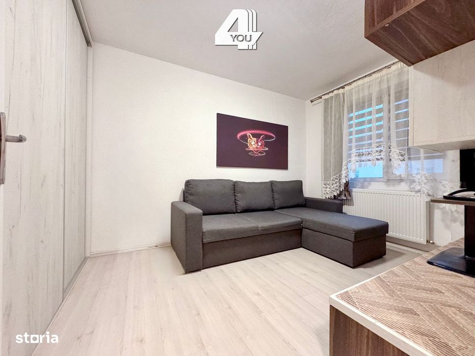 Închiriez garsonieră mobilată și utilată, centrală proprie, Grădiște