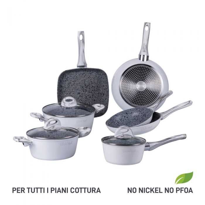 Комплект кухненски съдове от 8 части Айсберг, SìChef - Тиган, Тенджера