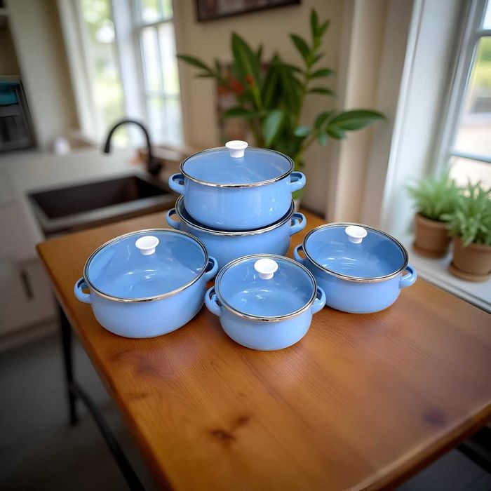 Промоция комплект тенджери + стъклени купи