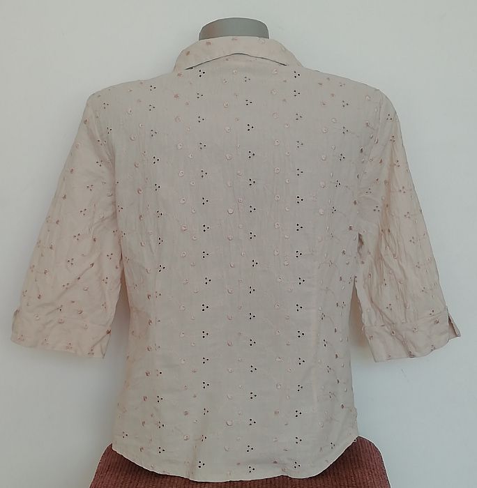 Дамски ризки с бродерия - бяла и бежова