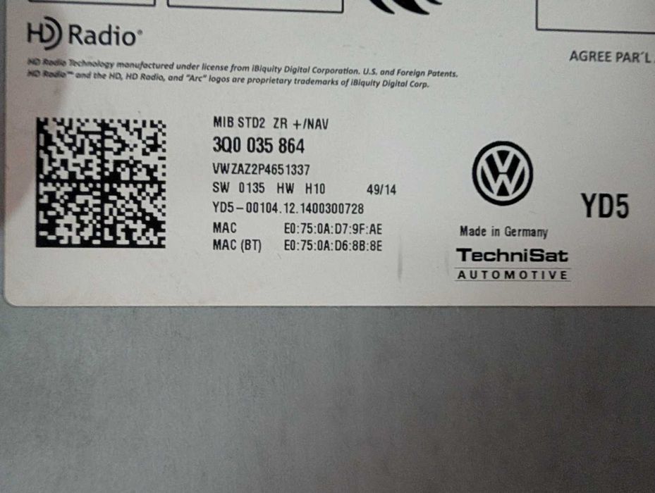 MIB2 Navigatie originala decodata Volkswagen Passat B8 Golf 7 Touran VW MOST Dynaudio