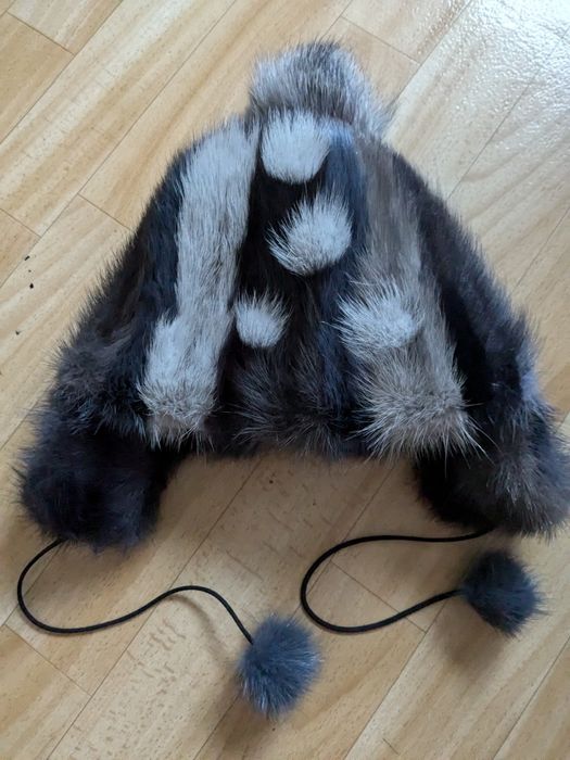 Шапка теплая норковая на девочку