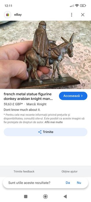 Statueta bronz  8 cm / 8 cm