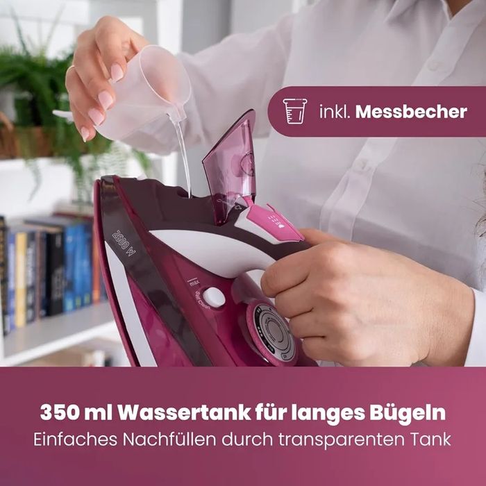 Нова парна ютия 2600W  Clatronic DB 3705 бяла/червена