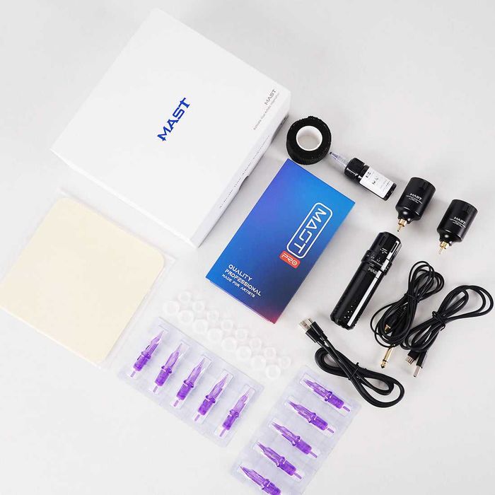 Kit DragonHawk Mast Flip Rotary Tattoo Pen stilou wireless + baterii