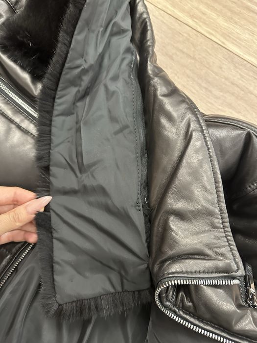 Кожанный пуховик