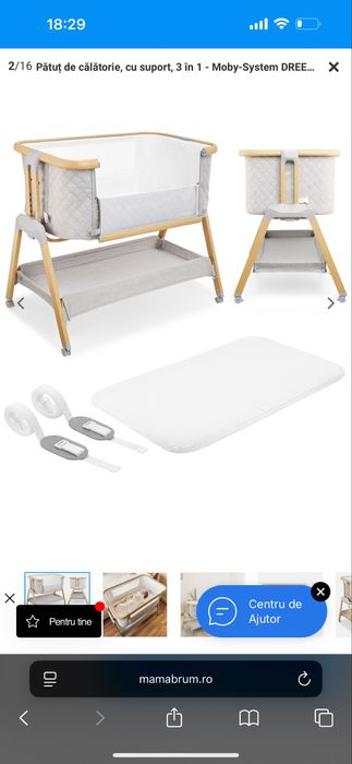 Patut de calatorie/co-sleeping cu suport Moby-System DREEMY