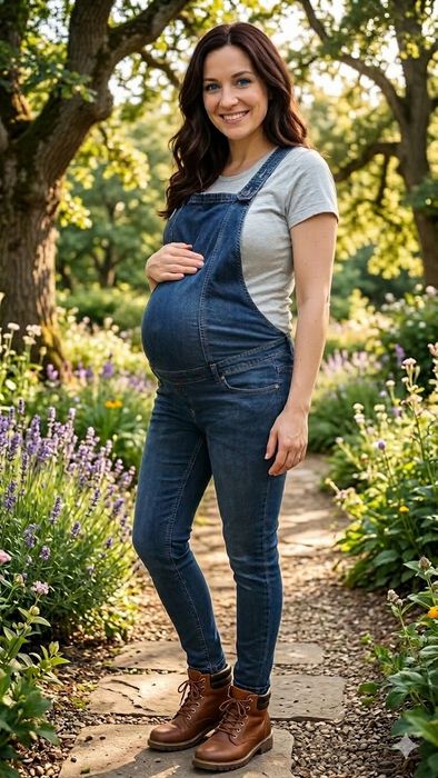 Джинсовый комбинезон для беременных 42-44р