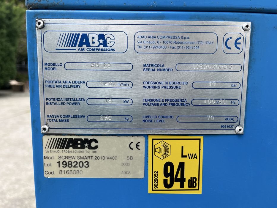 Винтов компресор Abac Smart 2010 15kw