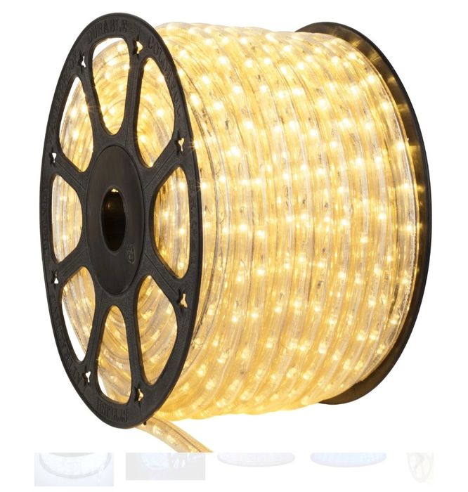 Instalatie tip furtun luminos cu LED, 80m, diverse culori